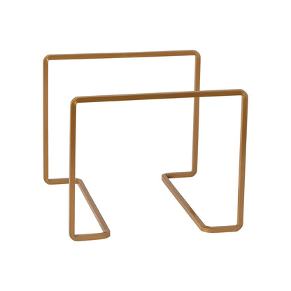 Pedestal Alto Rectangular Dorado 20x20cm H17cm