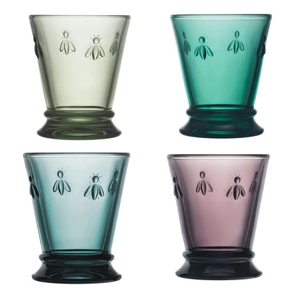 SET 4 VASOS de COLORES ABEJA