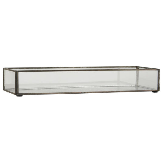Caja Bandeja de vidrio con metal 13x40x6,5cm