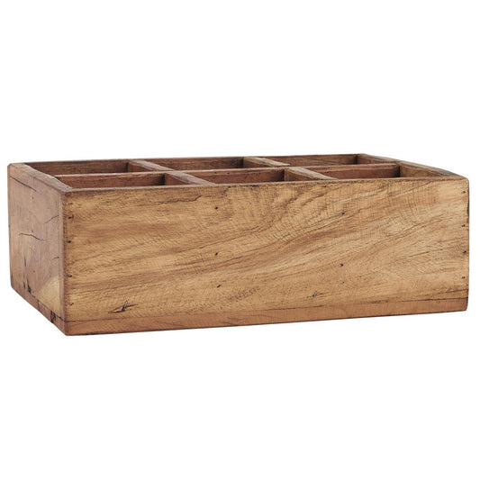 Caja de madera con 6 compartimentos