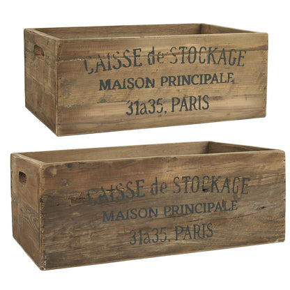 Set de Cajas Madera CAISSE de STOCKAGE - 2 unidades