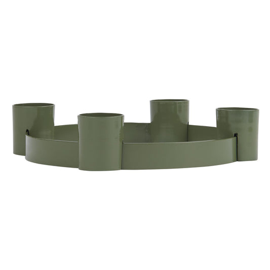 Portavela metálico verde para 4 velas.
